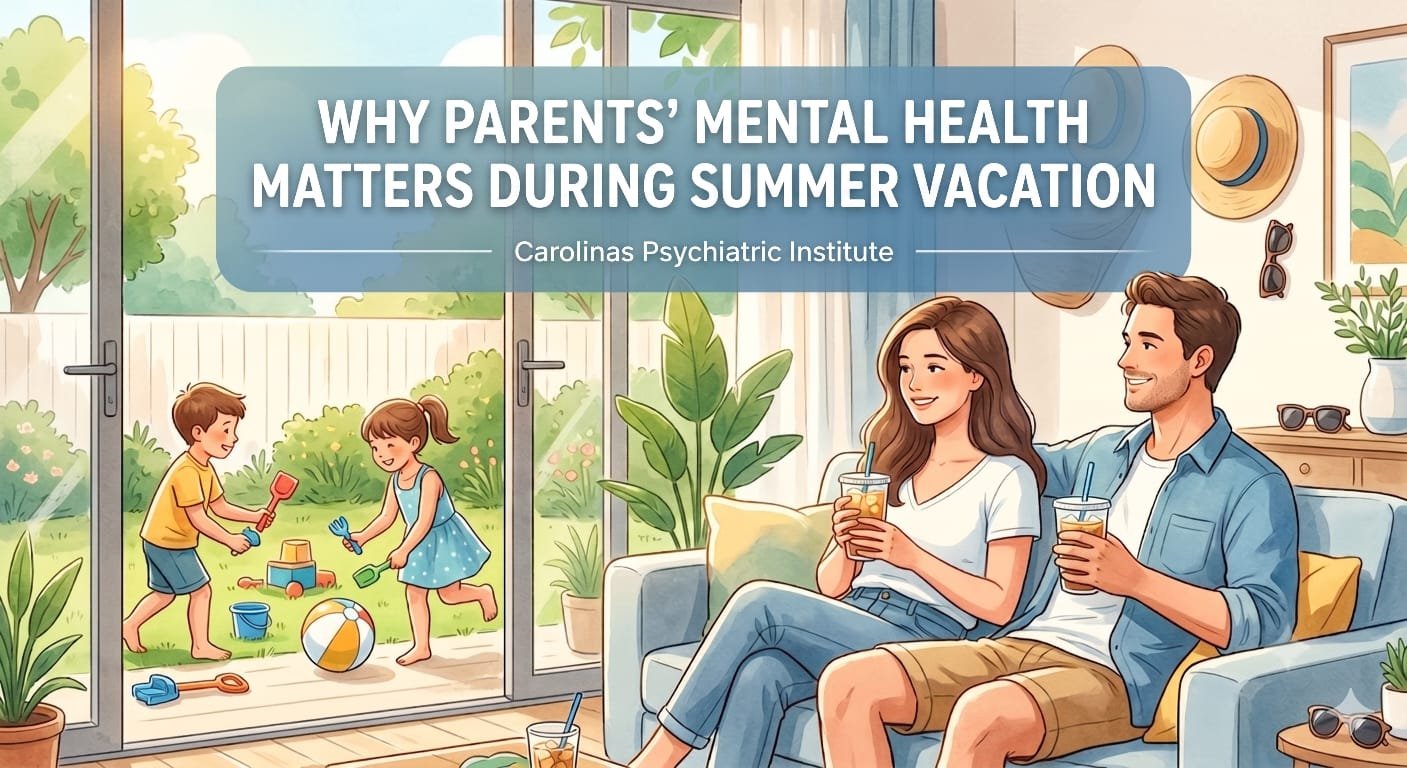 Parent supporting child during summer vacation for better mental health